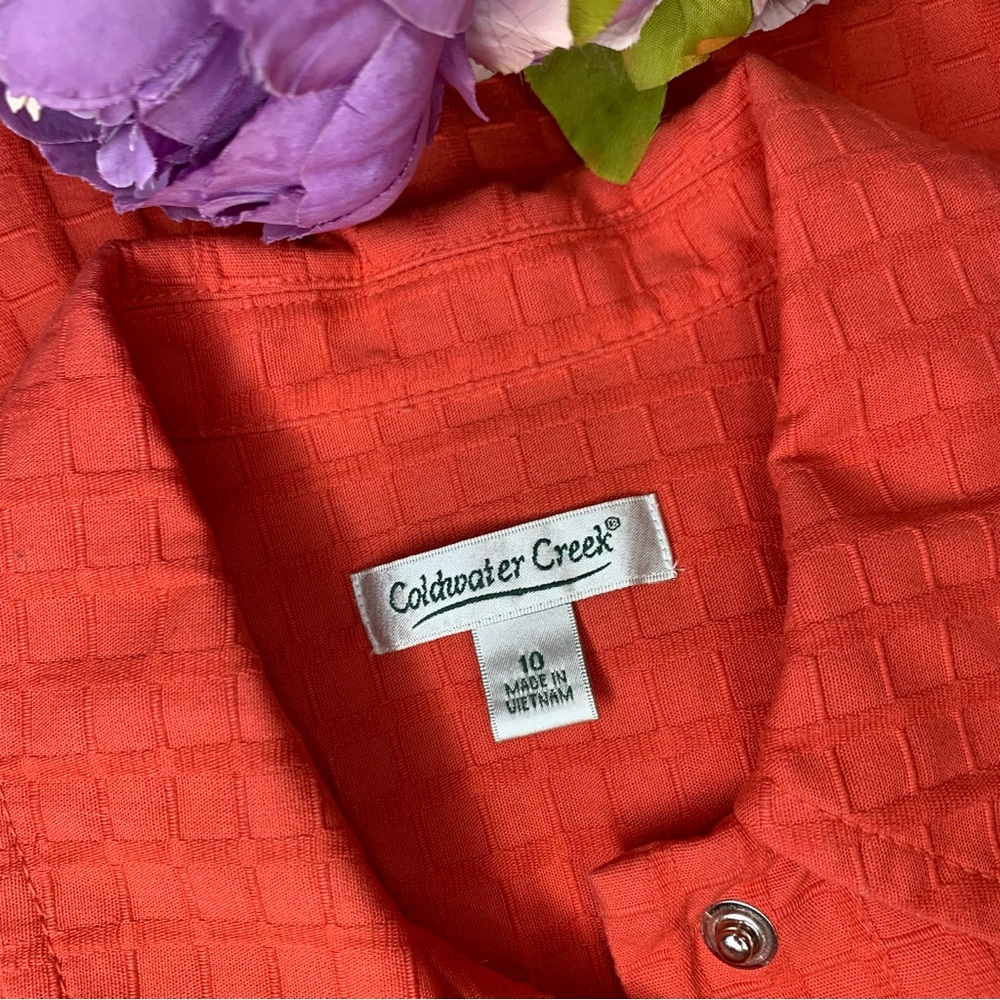 Vintage Coldwater Creek Orange Textured Jacket - Picture 13 of 13